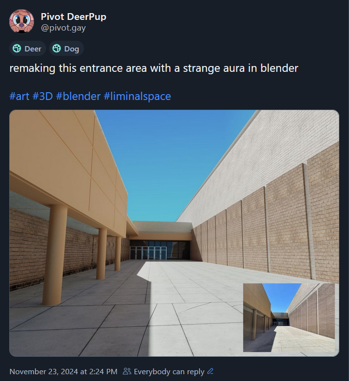 reminder that I'm primarily at the other place with the butterfly logo now posting new cool stuff like music and art