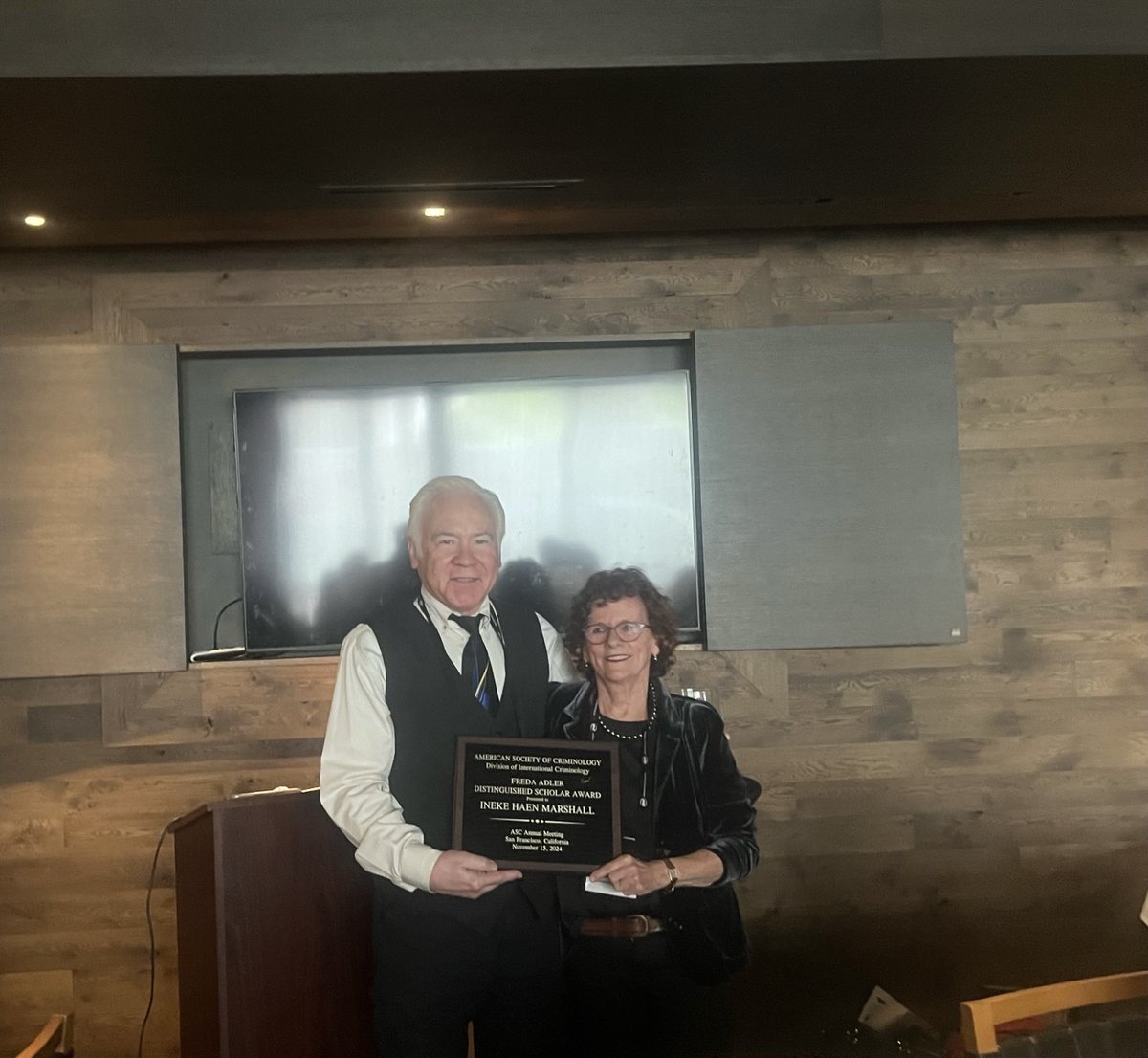 International Criminology (@intlcriminology) on Twitter photo Congratulations to our co-editor-in-chief, Dr. Ineke Marshall, for receiving the Freda Adler Distinguished Scholar Award from the Division of International Criminology of the American Society of Criminology!🎉
<a href="/MarshallIneke/">Ineke Marshall</a> <a href="/SpringerCrim/">Springer Criminology</a> <a href="/ascdicX/">ascdicX</a> Congratulations to our co-editor-in-chief, Dr. Ineke Marshall, for receiving the Freda Adler Distinguished Scholar Award from the Division of International Criminology of the American Society of Criminology!🎉
<a href="/MarshallIneke/">Ineke Marshall</a> <a href="/SpringerCrim/">Springer Criminology</a> <a href="/ascdicX/">ascdicX</a>