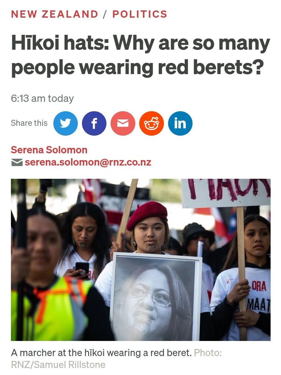 the_salty_one_'s tweet photo. The mental gymnastics required to make sense of this is astonishing. 

Maori are wearing French hats to protest NZ, a British colony, who protected maori from the French at the request of maori! 

Also, British colony USA cowboy hats are now also traditional maori hats 😆 https://t.co/xpIgWMWiyN