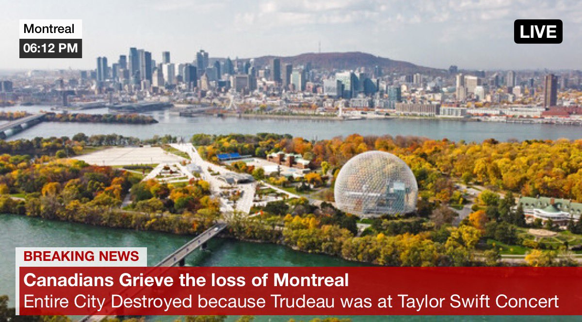 keetmuise's tweet photo. RIP Montreal 

#Montreal #TaylorSwift #Trudeau2025  #NeverPoilievre  #ClearanceNowPierre https://t.co/b8Q41rOrSc