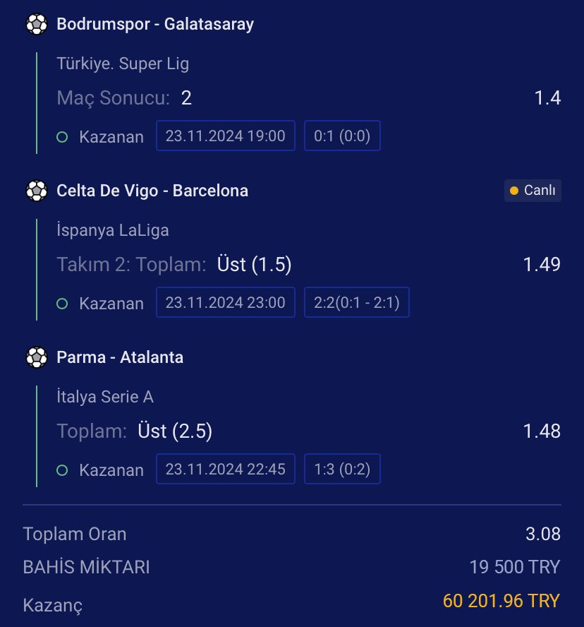 ✅ GÜNÜN KUPONU #WON

Güzel başladık, güzel bitirdik!

İyiyiz iyiiiii! 😉

❤️‍🔥 Sen de Ücretsiz VİP grubumuza katılarak bizimle beraber kazanmak istersen BİO’daki LİNK’e tıklayarak iletişime geçebilirsin…