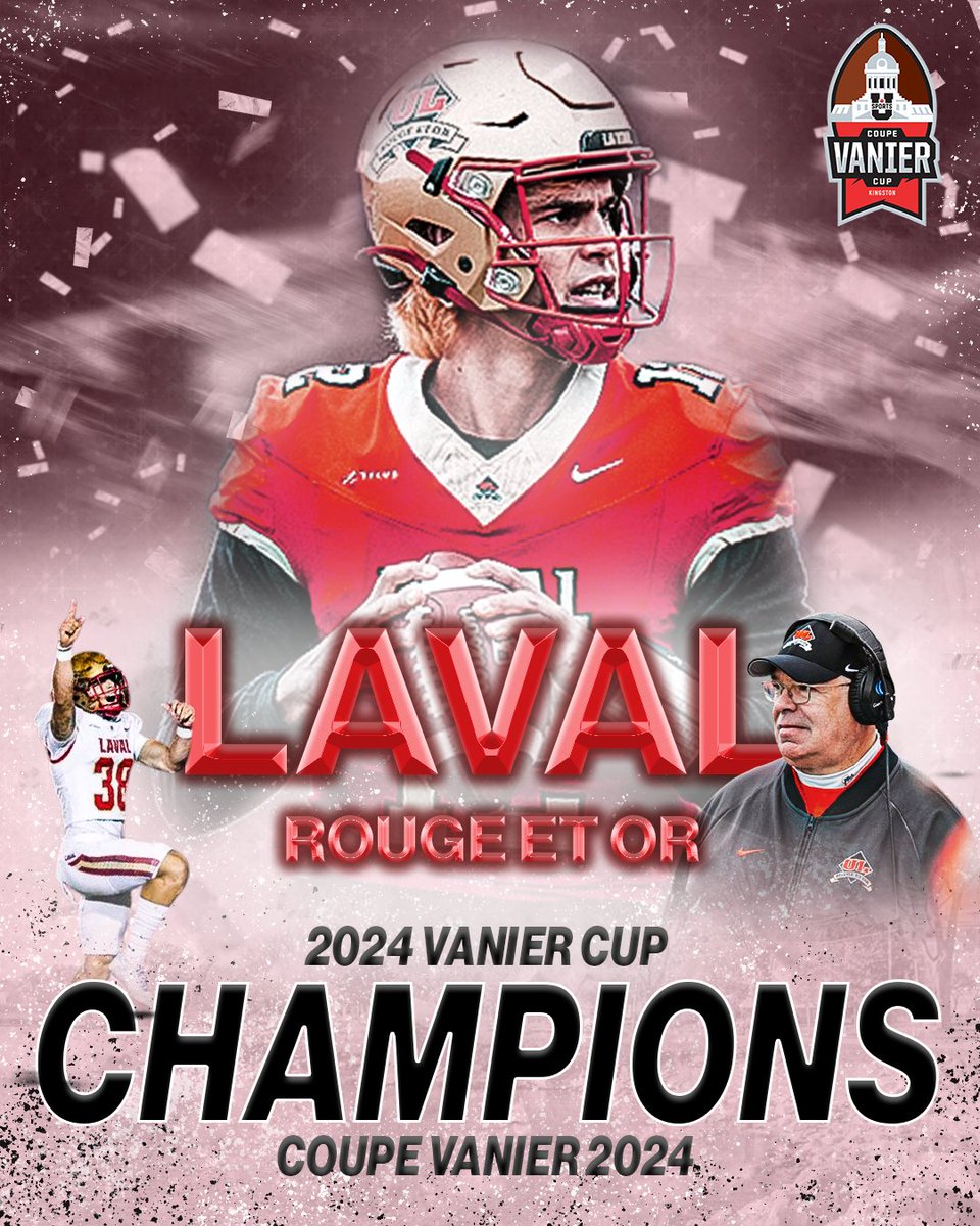 USPORTS_FB's tweet photo. The Vanier Cup champions have been crowned! 🏆 @rougeetor takes home the national title after an epic battle! #VanierCup

Les champions de la Coupe Vanier sont couronnés ! 🏆 Au terme d’une bataille épique, le titre national est décroché par le @rougeetor ! #CoupeVanier https://t.co/LIVgG5A0Cs