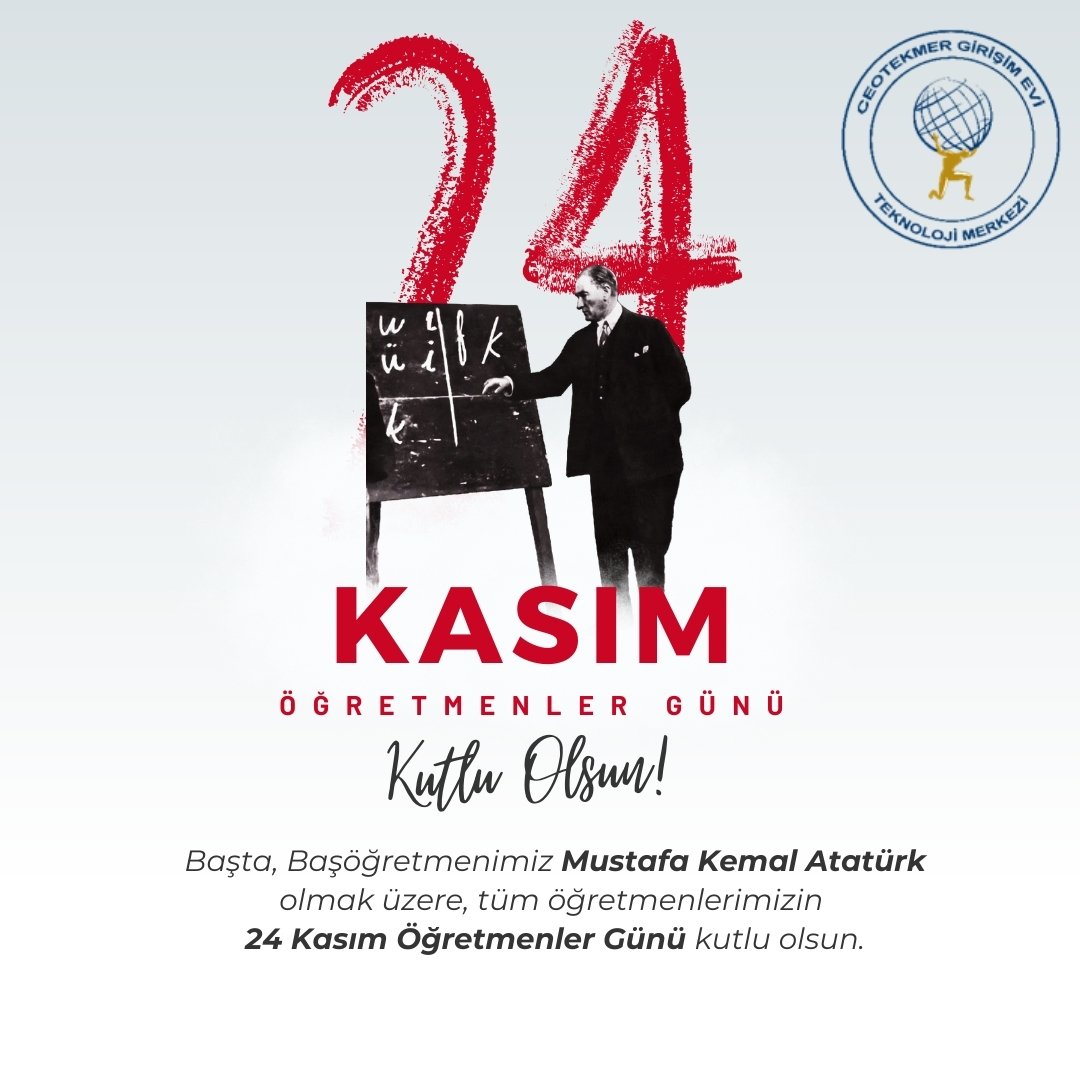 Başta, Başöğretmenimiz Mustafa Kemal Atatürk olmak üzere, tüm öğretmenlerimizin 24 Kasım Öğretmenler Günü kutlu olsun!🥳