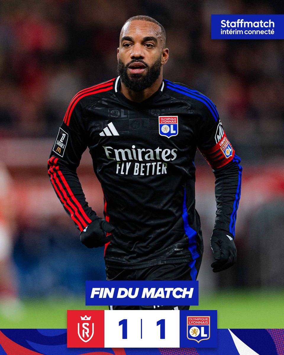 OL's tweet photo. 🔚 C'est terminé au Stade Auguste Delaune.

Nos Gones partagent les points avec le Stade de Reims ce soir 🤝

1-1 #SDROL https://t.co/WKR38Lcv2u