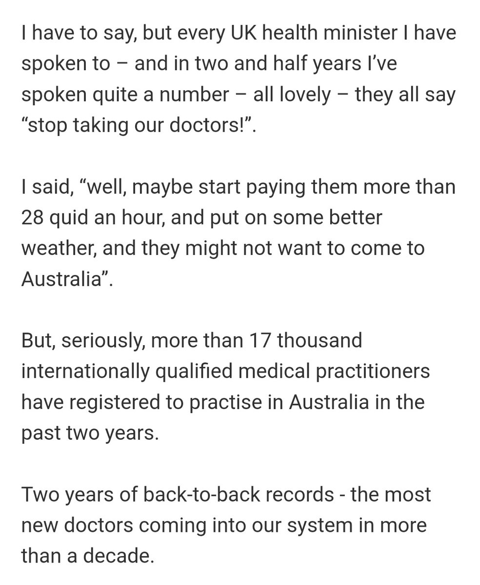 #auspol #nhs
In case you're wondering just how reliant on overseas doctors Australia is....
(This is out federal health minister)