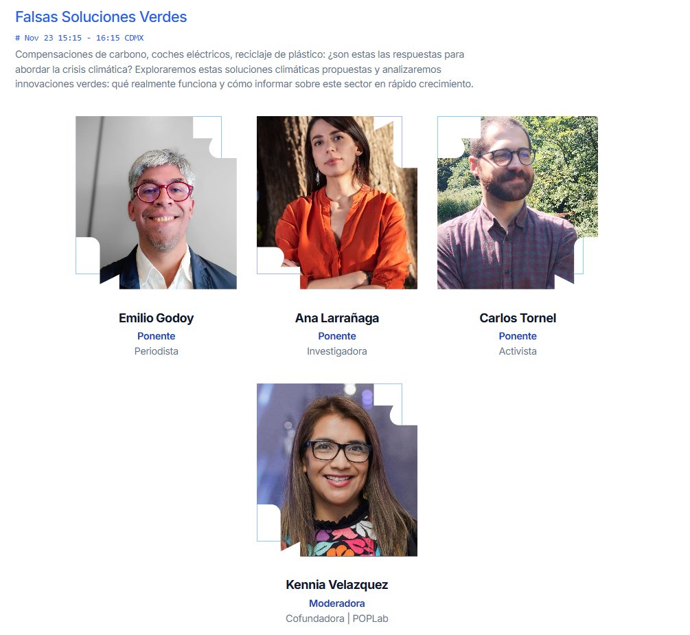 poplabmx's tweet photo. #LATAC4climate | Sigue en vivo nuestra charla “Falsas Soluciones Verdes” con Emilio Godoy, @anna_larr, @cgbracho y @KenniaV. Te dejamos el enlace 📲https://t.co/lnm1xn0csY https://t.co/r5NRXsfW0T
