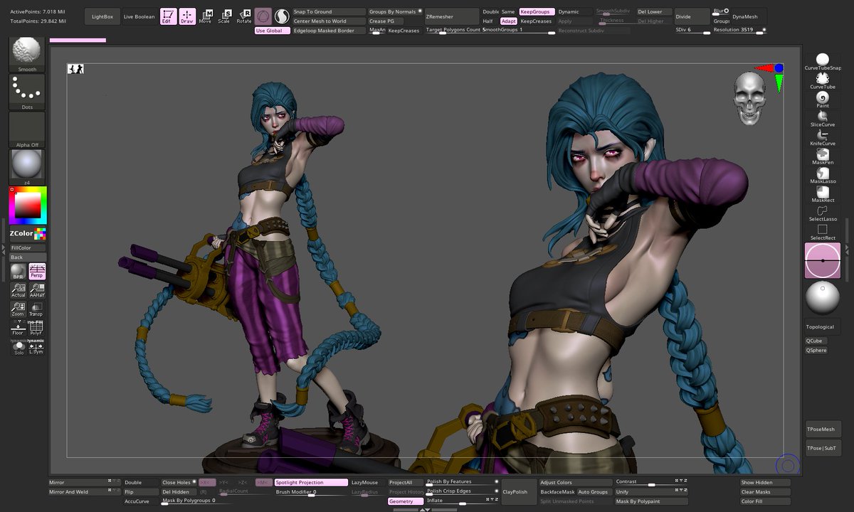 nympha3d's tweet photo. Jinx WIP. 
What are you guys thinking about Arcane so far?

#arcane #LeagueOfLegendsFanArt #Jinx https://t.co/H8GFRaexBo