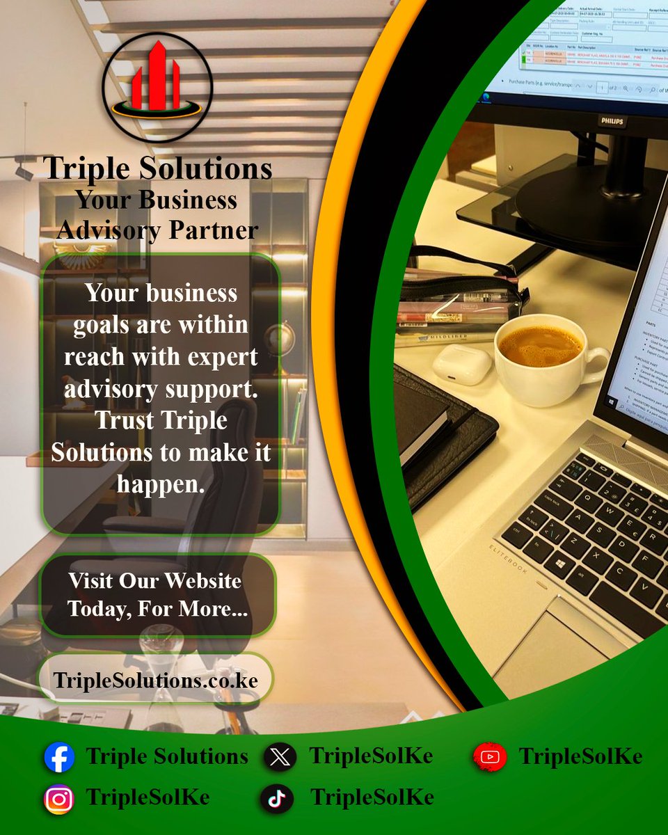 TripleSolKe's tweet photo. Your business goals are within reach with expert advisory support. Trust https://t.co/BZLQ95Avxb to make it happen. Visit our website today for more: https://t.co/BZLQ95Avxb | Your Business Advisory Partner. #ExpertAdvice #BusinessSolutions #TripleSolutions https://t.co/n1hg45EaUh