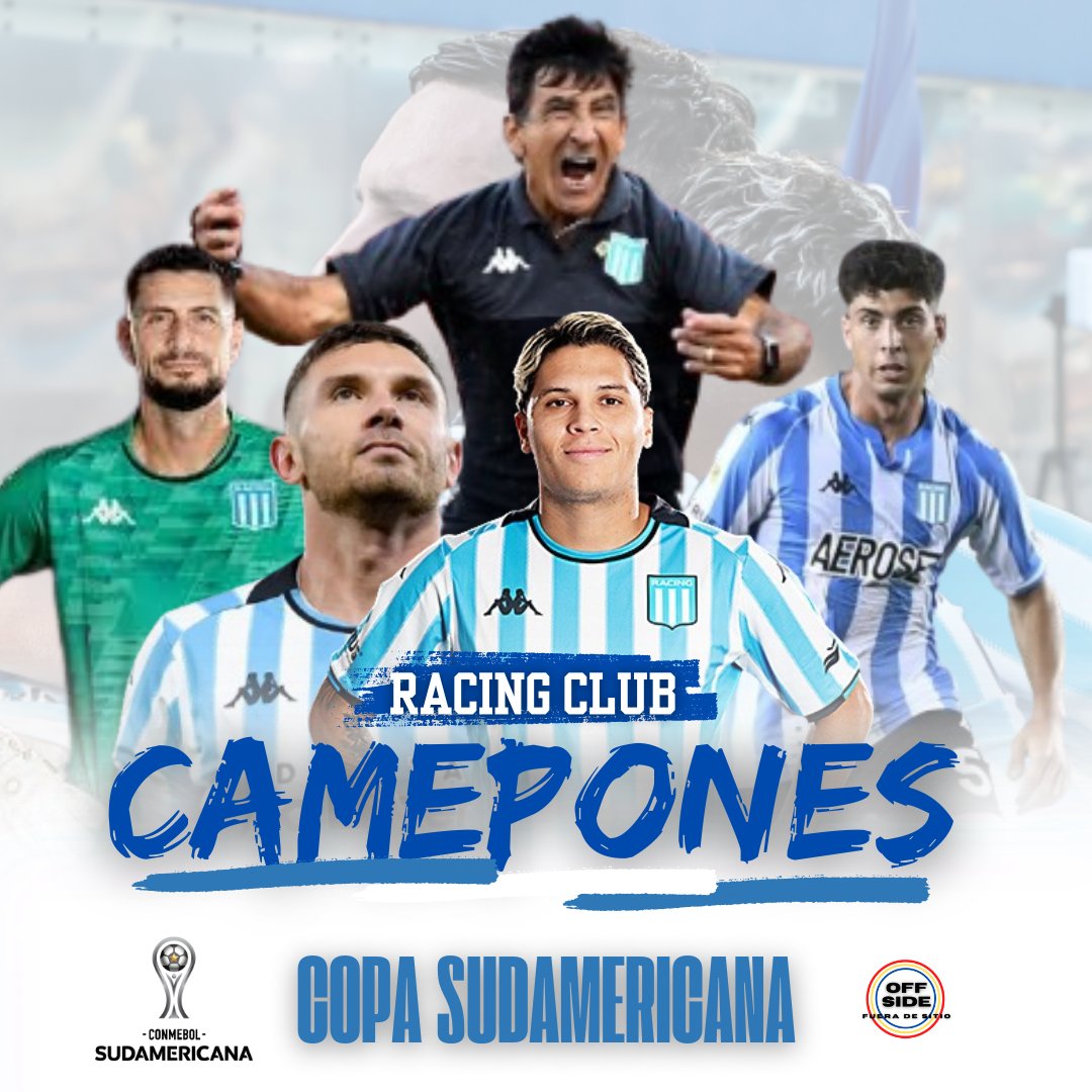 offsidemza's tweet photo. !LA ACADEMIA ES EL CAMPEON DE LA COPA SUDAMERICANA!

En un gran partido de los dirigidos por #Costas, la #Academia se consagró campeón de la #CopaSudamericana en #Asunsión tras ganarle 3-1 a Cruzeiro. https://t.co/uM2Zyxd0pS
