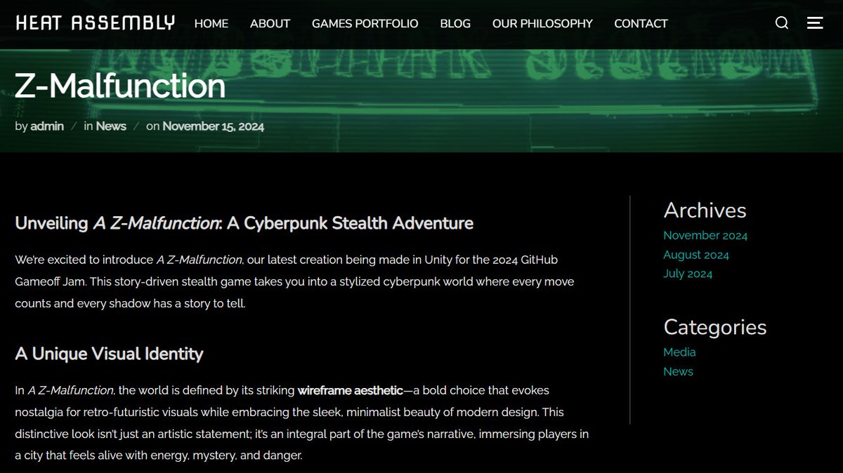 We got a new blog post about our upcoming #GitHubGameOff Submission, you can give it a read here: t.ly/iBp22

Have you checked out the #Heatassembly website? It's the best way to keep up with what we got going on.  #indiedev #Unity #indiegame #GamingNews #gamingpc