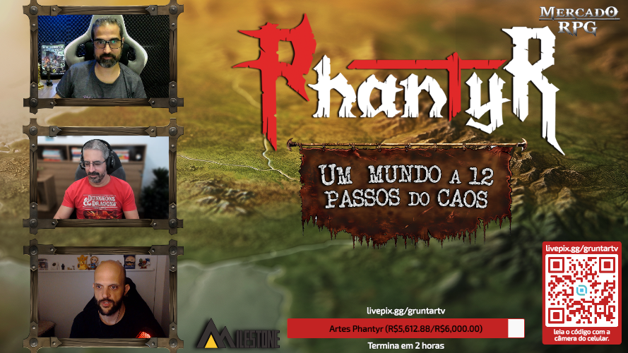 Finalzinho da nossa maratona, estamos discutindo dicas para narradores de RPG 

Quase batendo nossa meta de arrecadação para as artes de Phantyr, vem com a gente

twitch.tv/gruntartv
youtube.com/gruntartv

<a href="/azecos/">Δzecos</a> 
<a href="/TVColosimus/">Colosimus</a> 
<a href="/BeholderTV/">Beholder</a>