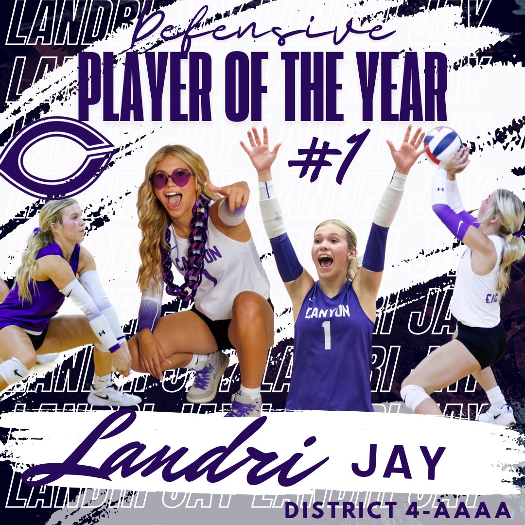 Canyon HS Volleyball (@canyonhsvb) on Twitter photo LANDRI JAY- DEFENSIVE PLAYER OF THE YEAR! Congratulations Landri! We are so proud of you and the leadership you provide for our team! 🦅🏐
<a href="/CanyonAthDept/">CanyonISDAthletics</a> <a href="/canyon_hs/">Canyon High School</a> <a href="/CanyonISD/">Canyon ISD</a> LANDRI JAY- DEFENSIVE PLAYER OF THE YEAR! Congratulations Landri! We are so proud of you and the leadership you provide for our team! 🦅🏐
<a href="/CanyonAthDept/">CanyonISDAthletics</a> <a href="/canyon_hs/">Canyon High School</a> <a href="/CanyonISD/">Canyon ISD</a>