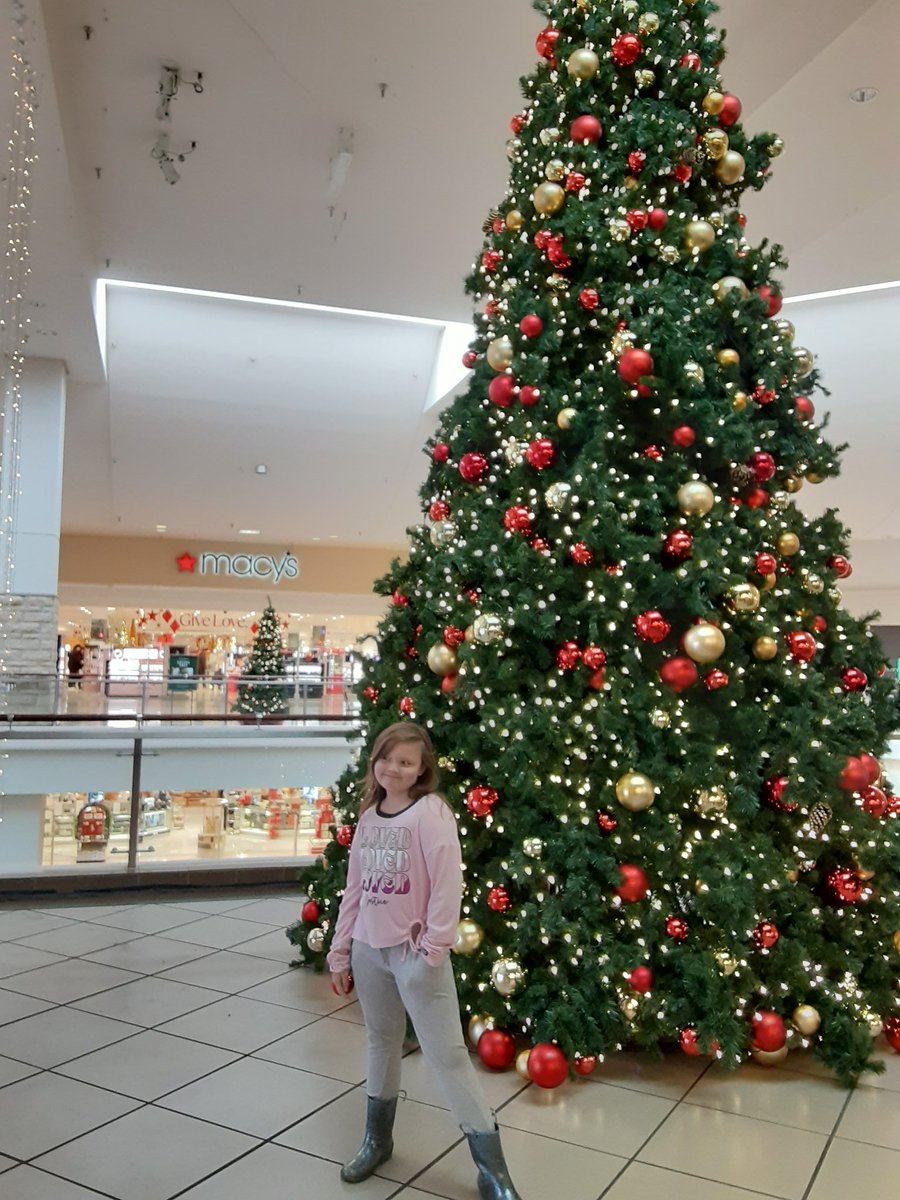 star_fire_wolf's tweet photo. Oh Christmas Tree oh Christmas Tree.... took Trinnity to the Clackamas Town Center today to visit the tree, the koi fish and Santa!!! Wore her out and she slept on the way home❤💚🥰 https://t.co/QWP4ssa2j1