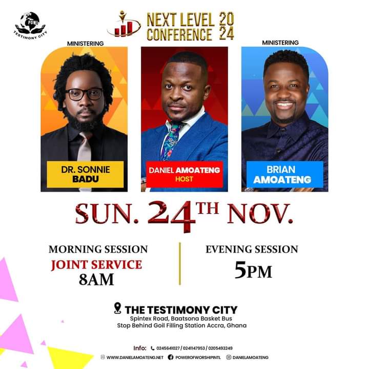 power_worship's tweet image. The NEXT LEVEL CONFERENCE has been Amazing. You are personally invited to be in Church with your Friends and Family tomorrow for another Transformative Service. danielamoateng.net/product/no-del…. #MorningSession; JOINT SERVICE #8am and #EveningSession #5pm. Don't  miss it.