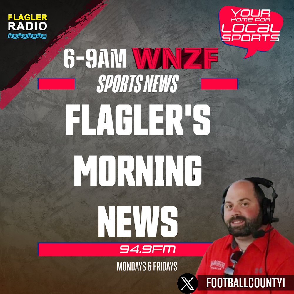 Flagler's Morning Sports 11/22/24
Starts at 5:55

<a href="/FPCHSFootball/">FPC Football</a> update
<a href="/MHSpiratesAD/">Matanzas Pirates Athletics</a> 🏀is Game of the Week
🏴‍☠️girls🏀 Win
<a href="/FPCMensSoccer/">FPC Mens Soccer</a> 4-1
<a href="/FPC_Athletics/">FPC Athletics</a> college signings

🎙️
<a href="/FPCWomensSoccer/">FPC Womens Soccer</a> Hailey Sammons is DBNJ Athelete of the week
<a href="/FPCTrackXC/">FPC Track & Field and Cross Country</a> Peyton Cerasi