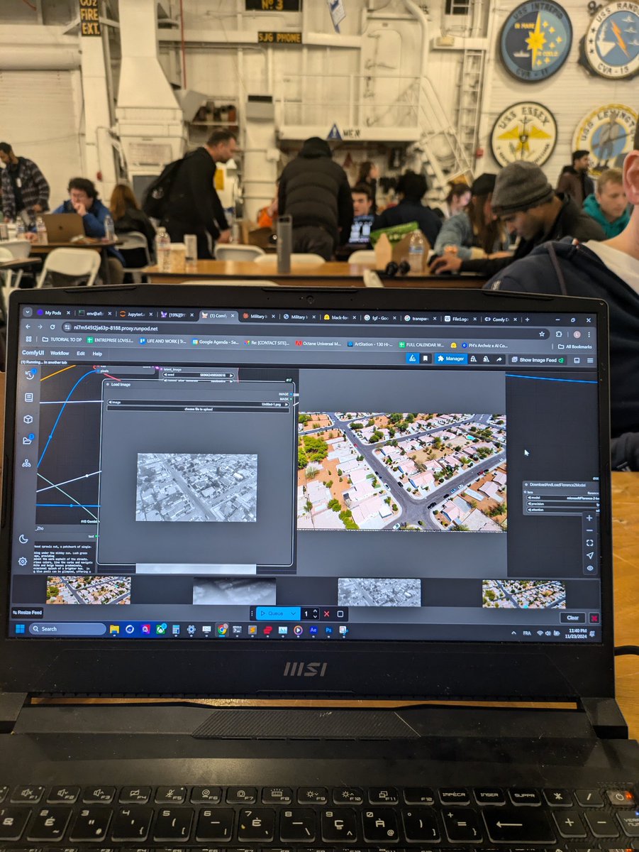 OdinLovis's tweet image. At a US army hackathon in bay area to show that @ComfyUI Can also be used by army.
My goal is to create a full interactive tool connected to @comfydeploy to enhance satellite or drone images using LoRa and genAI capitibilities from local image training.
Web interface IS…