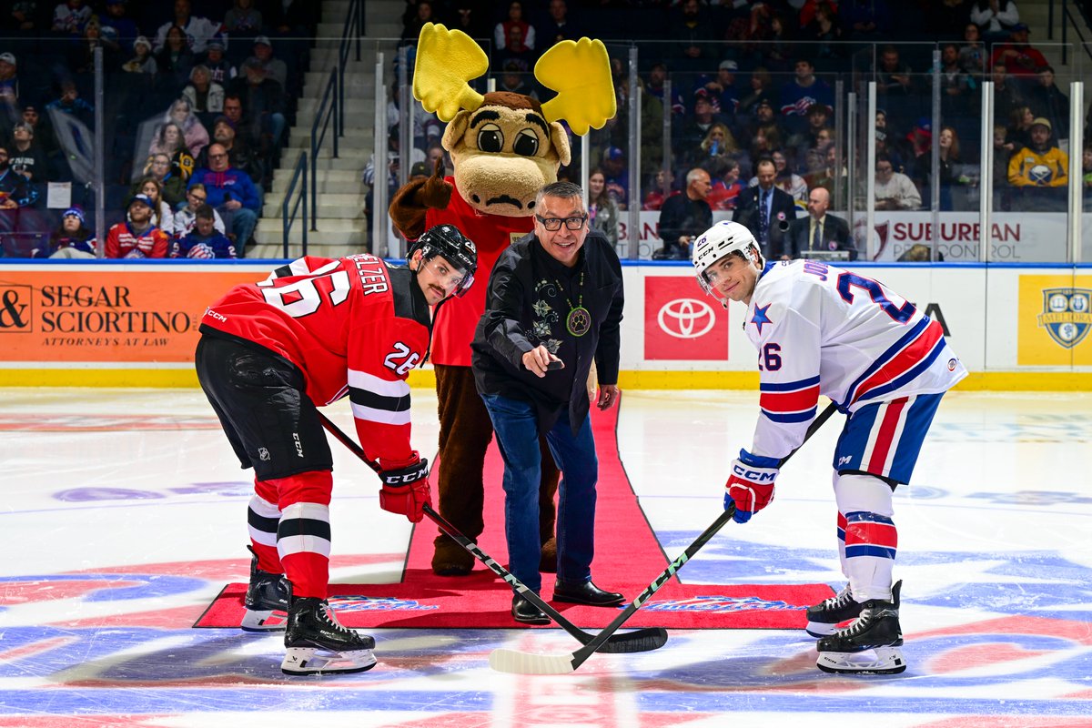 AmerksHockey's tweet photo. We welcomed Kevin Nephew, President and CEO of Seneca Gaming Corporation, for Native American Heritage Night! https://t.co/d0el6G51Ia