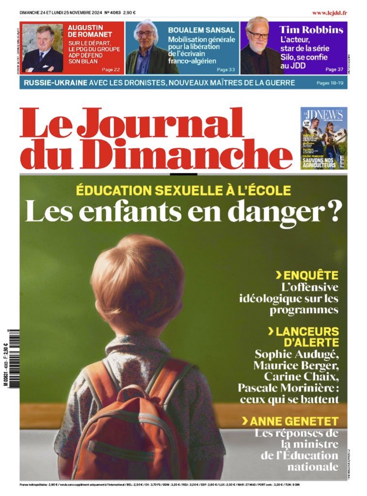 MarcGral's tweet image. Toutes les 3 minutes, 1 enfant est victime d'inceste, de viol ou d'agression sexuelle.
Mais pour le #JDD, ce sont les cours d’éducation sexuelle qui les mettent en danger.
Quelle dégueulasserie…