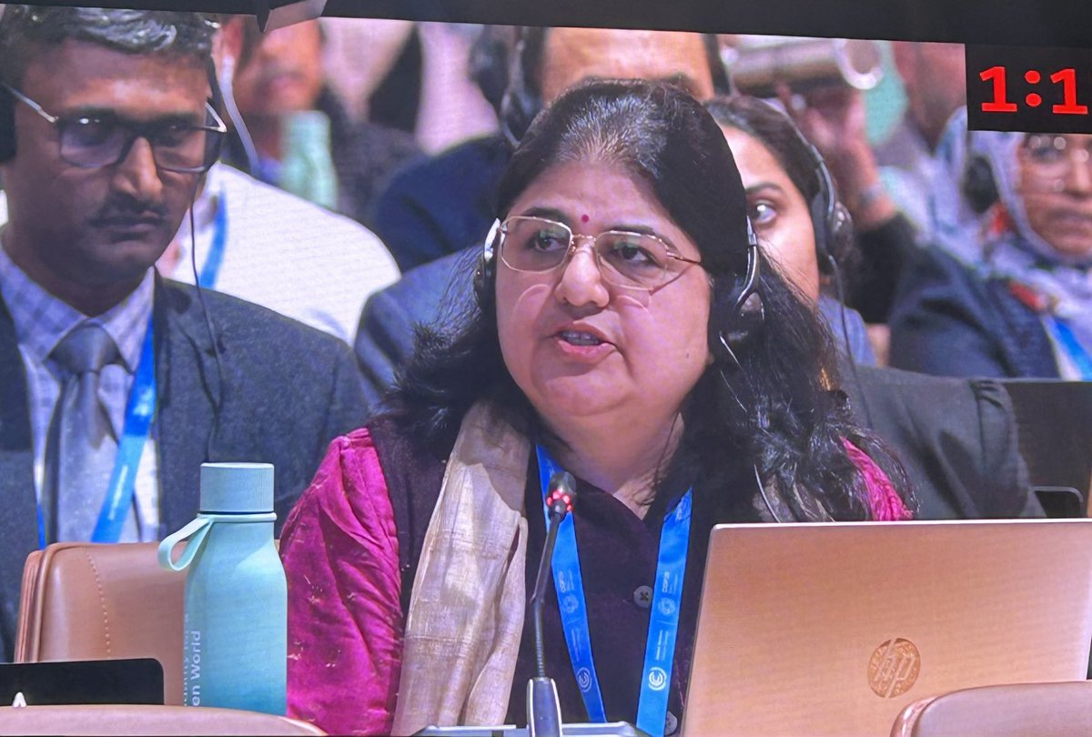 This is how a fierce environmentalist and human rights defender looks like!!! India objecting to the #NCQG gaveling, saying it is an affront to the mandate of delivering finance provision by developed countries under the CBDR principle. #COP29