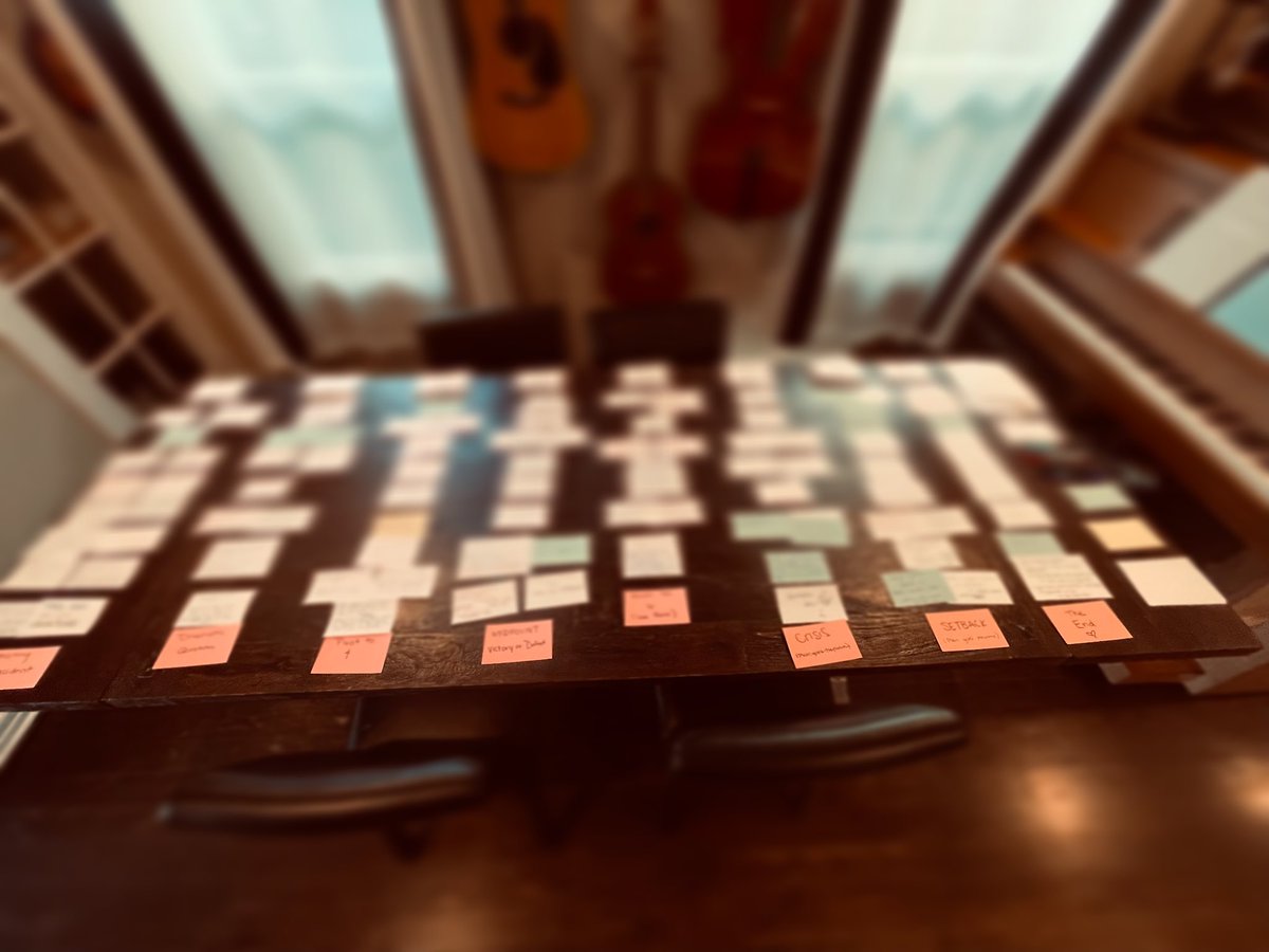 My dining room table decor. 

#screenwriting #blurredonpurpose #nospoilers