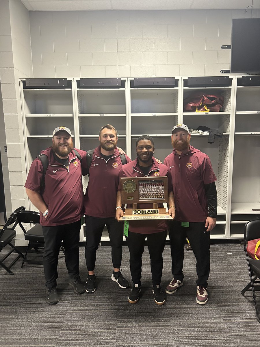 Back to back State Champs! A special thank you to the seniors. Another special thank you to my amazing defensive staff. These guys have lead the state in overall defense for the past two years. Love these guys and this team! #GoldRush <a href="/JosephStrike1/">Joseph Strike</a> <a href="/CoachAlanMay/">Alan May</a> <a href="/juan__problemo/">JuanProblemo</a>