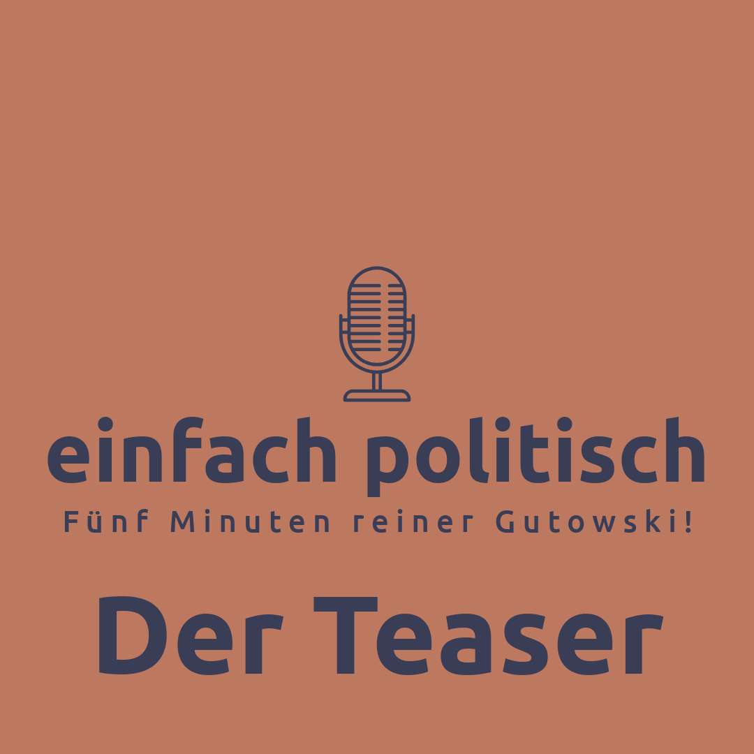 🎙️ Der Teaser zu „einfach politisch – Fünf Minuten reiner Gutowski!“ ist online! 🚀 Reinhören: kurz.reinergutowski.de/OUTXgn
#Podcast #Politik #Mönchengladbach #einfachpolitisch