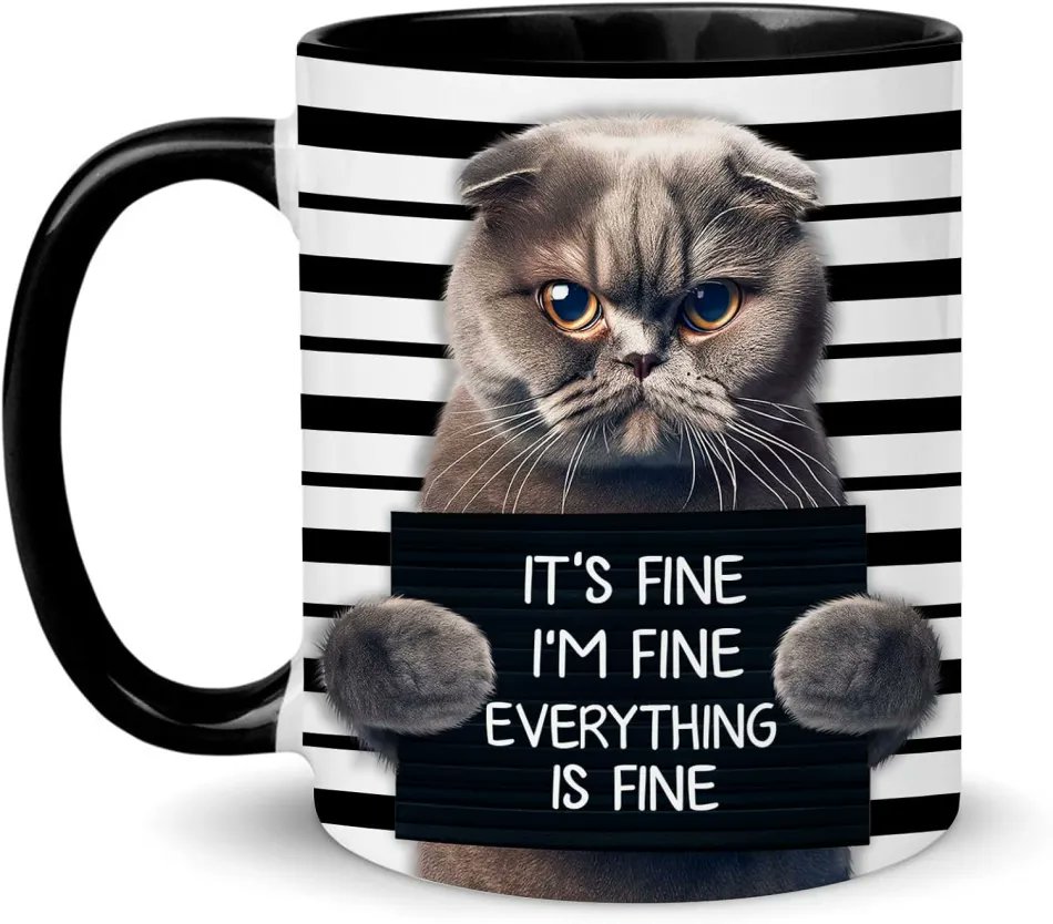 Check out this article: Everything is Fine Coffee Mug Sarcastic Cat Lovers Cup 11 oz - hardcorecoffeedrinker.com/everything-is-…
