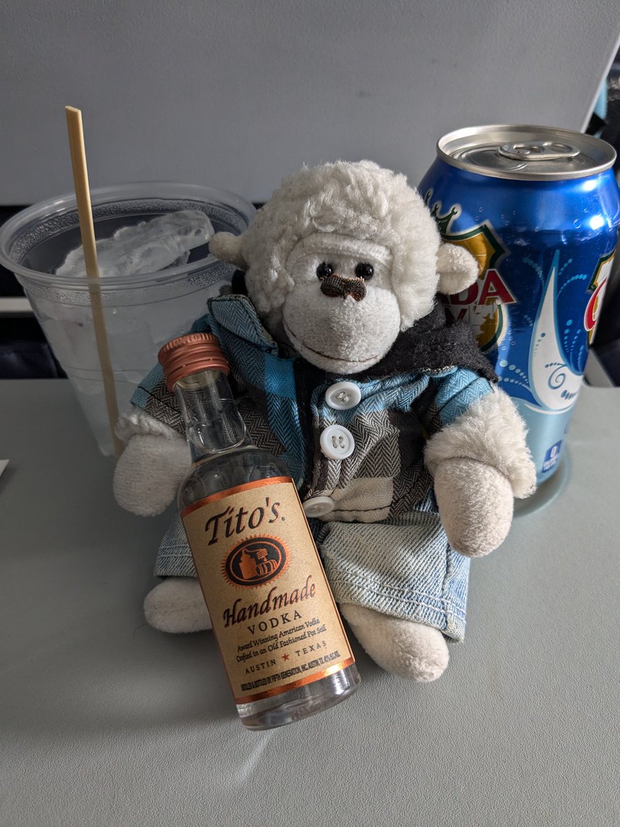 MomosAdventures's tweet photo. There's definitely something special in the air ... A #SimianStormer enjoying @TitosVodka as he travels to NYC on @AmericanAir to see the one and only @bastilledan perform #Ampersand. #Bastille #MomosAdventures #SaturdayVibes https://t.co/RSIT6CxMtA