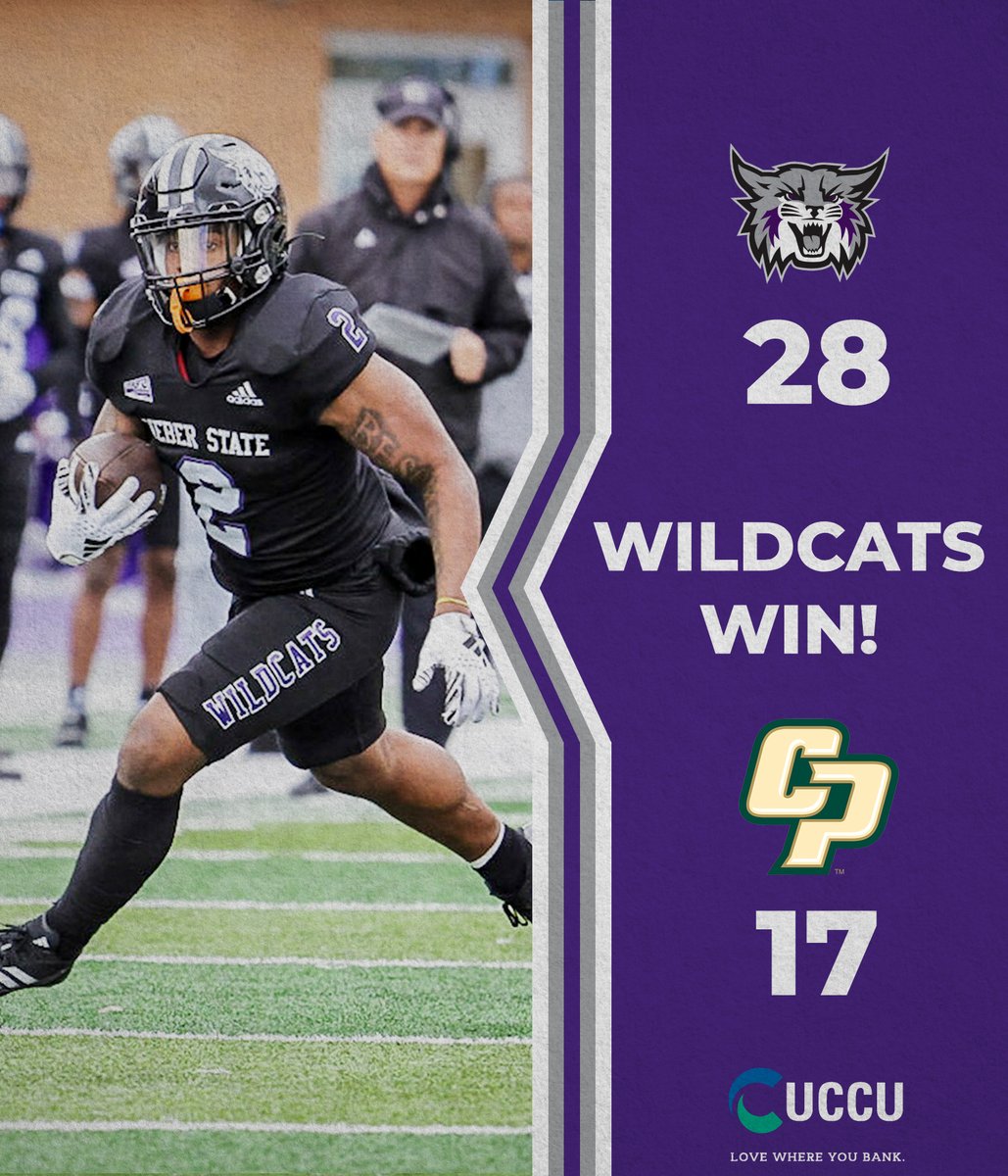 Closing the year out with a dub! 

WILDCATS WIN! 

#WeberStateGreat