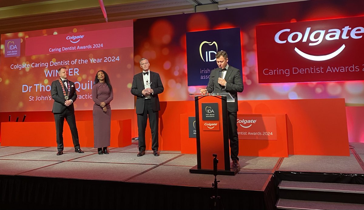Irish Dental Associ (@irishdentists) on Twitter photo The Colgate Caring Dentist of the Year 2024 is Dr Thomas Quilter from St John’s Dental Practice in Tralee. Congratulations Thomas! #caringdentist24 The Colgate Caring Dentist of the Year 2024 is Dr Thomas Quilter from St John’s Dental Practice in Tralee. Congratulations Thomas! #caringdentist24