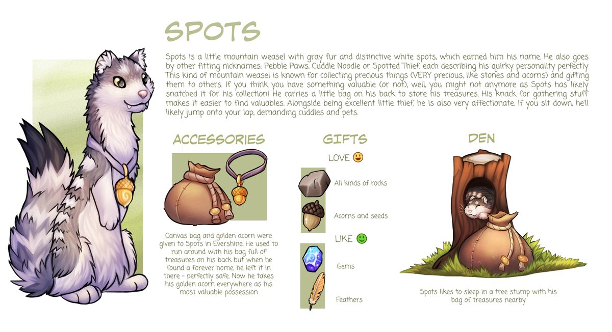 JustPixelatea's tweet photo. Spots is my pet submission for #mytimeatevershine :). I have more drawings of him and I will show them later!
My Time at Evershine is a new game by @PatheaGames - the Kickstarter ended recently https://t.co/2Uoh2JWE3o