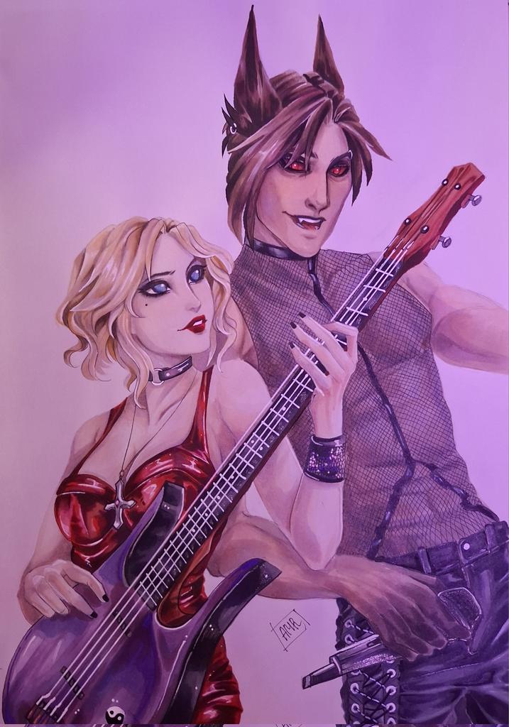 ◆ По AU STAR в группе Ала четверо участников, одна из них - Эвелинн. Роковая женщина разбившая сердечко Хаска, а так же бас-гитаристка и соавтор песен.

P.S. Аластора покрасила Вельвет
 
#StarHazbin #HazbinHotel #Hazbin_Hotel #Alastor #Evelynn #AMRSunset