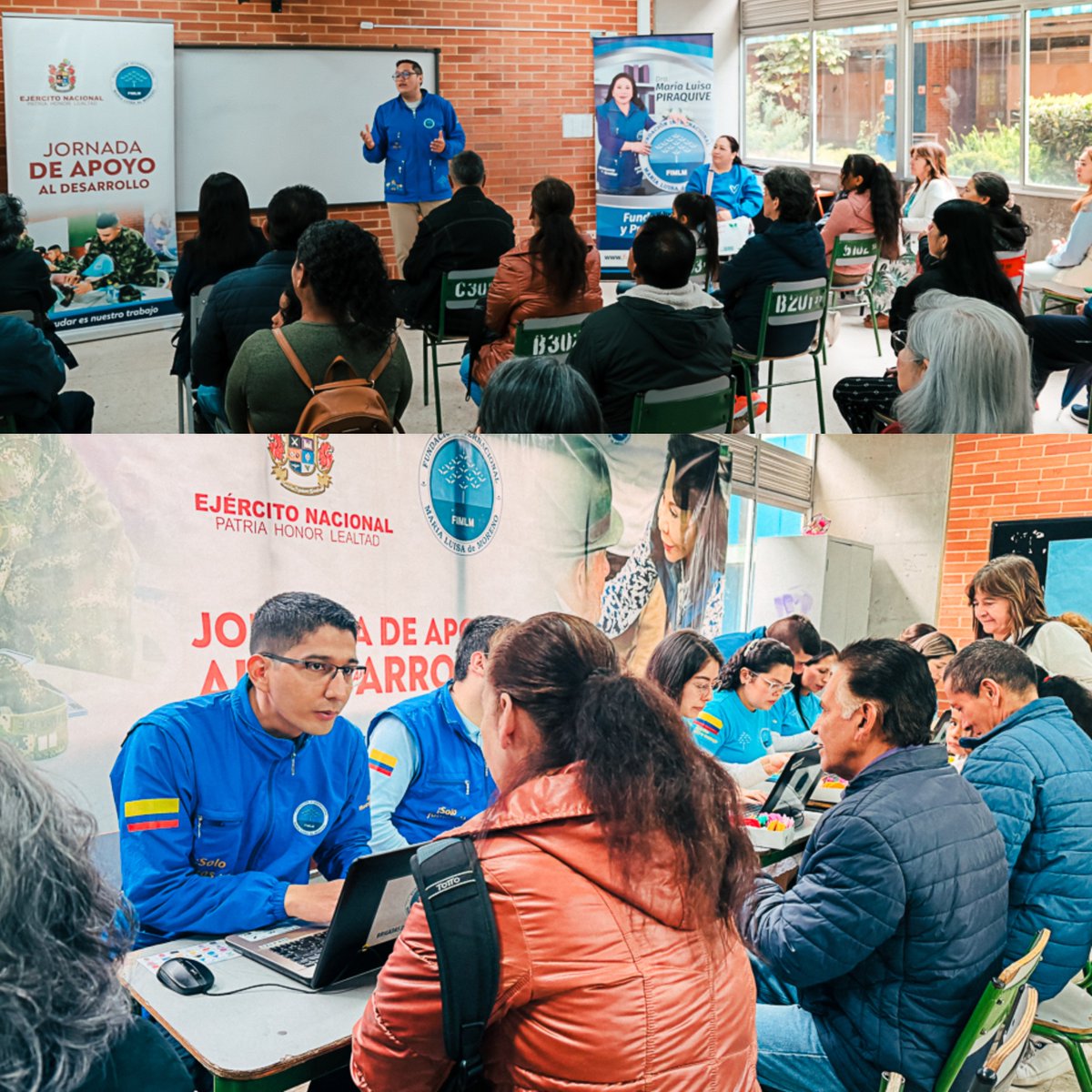 FIMLM's tweet photo. Día 1 ☝🏻 | #BrigadasDeSaludPorColombia en Bogotá. ✨

Adultos mayores, mujeres, niños y familias de Fontibón, Chapinero, Villa Gladys, La Granja y Ferias, se beneficiaron con atenciones médicas especializadas.

¡Junto al @COL_EJERCITO estamos unidos por el bienestar! 💚💙 https://t.co/QQm220r4Ef