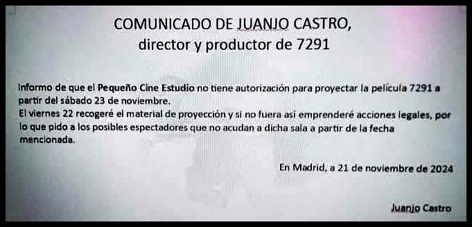 FlorRoja28994's tweet image. Está es la LIBERTAD de EXPRESIÓN que tanto le gusta a la carnicera Asesina  d Madrid. 
Se está CENSURANDO la proyección de la PELÍCULA DOCUMENTAL 7.291
&quot;&quot;TOTAL IBAN A MORIR IGUAL&quot;&quot;
Vamos a RT por favor para forzar su PROYECCIÓN en todos los CINES DE ESPAÑA.
Q RULE