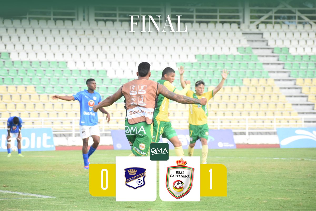 RealCartagena's tweet photo. 🔰 Ganamooooooooos: Seguimos en la pelea por el 🅰️scenso💪🏽
🔵⚪️Orsomarso 0-1 Real Cartagena🟡🟢
Presentado por OMA
#F6 #CuadrangularB #TorneoBetplayII2024 https://t.co/OLiiN53U1w