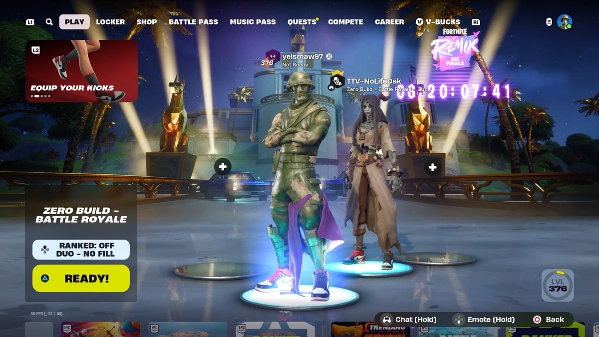 Yelsmaw97's tweet photo. @FortniteStatus can you fix the bug with the plastic patroller skin. If you equip kicks, it makes your backbling float by your feet. https://t.co/oTLdTdIyUq