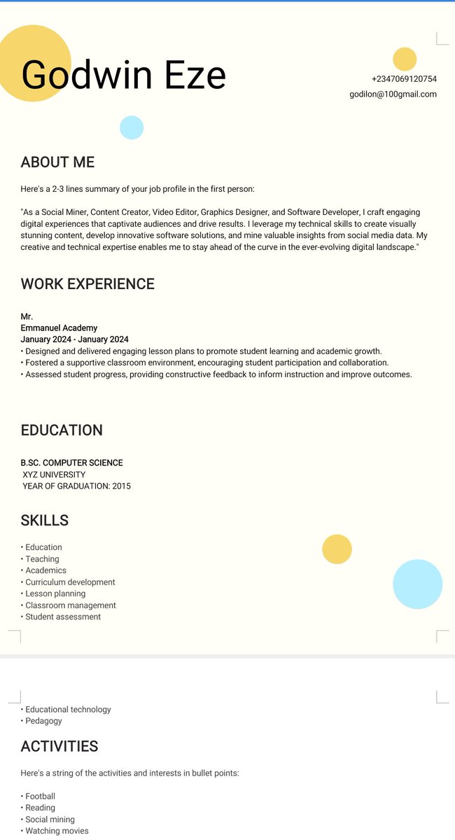 GodwinEze6's tweet photo. The #AITECH Marketplace by @AITECHio delivers again!
#CraftMyCV transformed my details into a standout CV in just a few clicks.
If you're not using this, you're missing out on professional success! https://t.co/7Jdd0Lk1hC
