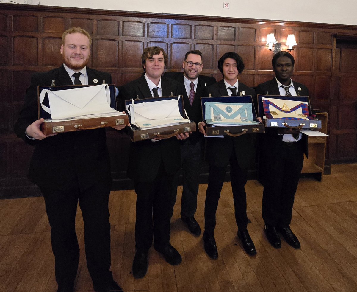 SU Lodge 767 (@sulodge767) on Twitter photo Another fantastic meeting <a href="/SULodge767/">SU Lodge 767</a>. Began with Gladsmuir MMM & RAM, part of SU Super Family. Followed by quadruple Initiation. So pleased to welcome our new Brothers. Each given cases with regalia for next steps in Craft & RA Masonry. <a href="/pglherts/">Hertfordshire Freemasons</a> <a href="/TomKGolds/">Tom Golds</a> <a href="/UGLE_UniScheme/">Universities Scheme</a> Another fantastic meeting <a href="/SULodge767/">SU Lodge 767</a>. Began with Gladsmuir MMM & RAM, part of SU Super Family. Followed by quadruple Initiation. So pleased to welcome our new Brothers. Each given cases with regalia for next steps in Craft & RA Masonry. <a href="/pglherts/">Hertfordshire Freemasons</a> <a href="/TomKGolds/">Tom Golds</a> <a href="/UGLE_UniScheme/">Universities Scheme</a>