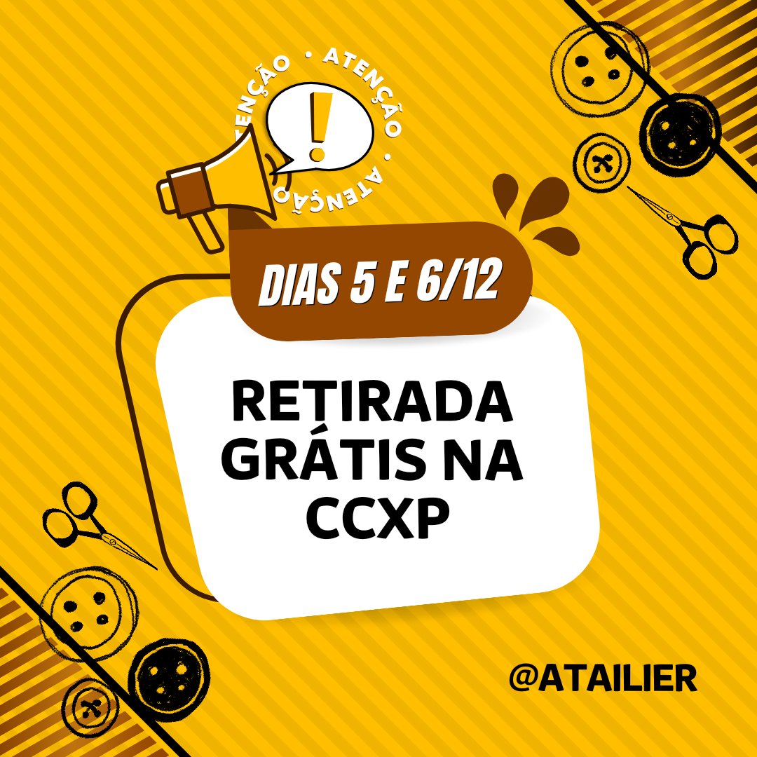 🚨 RETIRADA GRÁTIS CCXP🚨
Não estarei com mesa na CCXP mas estarei fazendo entregas de encomendas com frete grátis!
Aproveite e faça a sua encomenda!