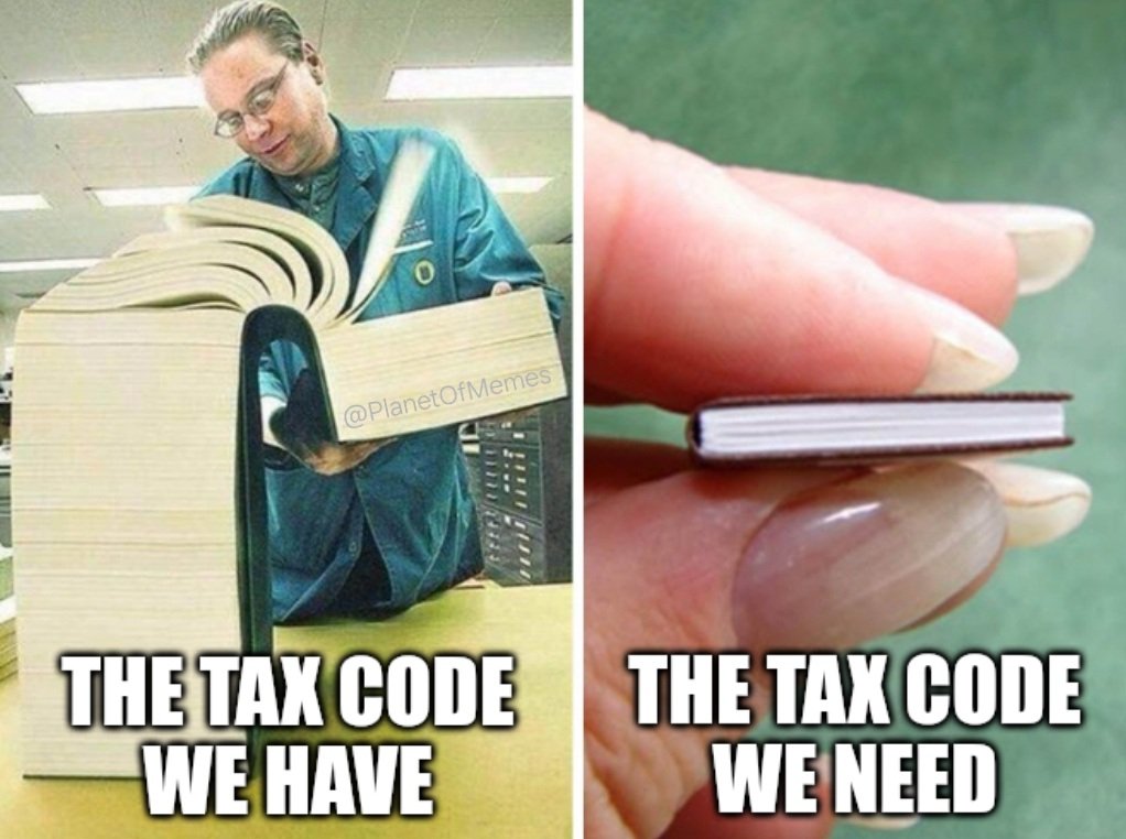 PlanetOfMemes's tweet image. DOGE can make this happen.

Make the Tax Code Simple Again.