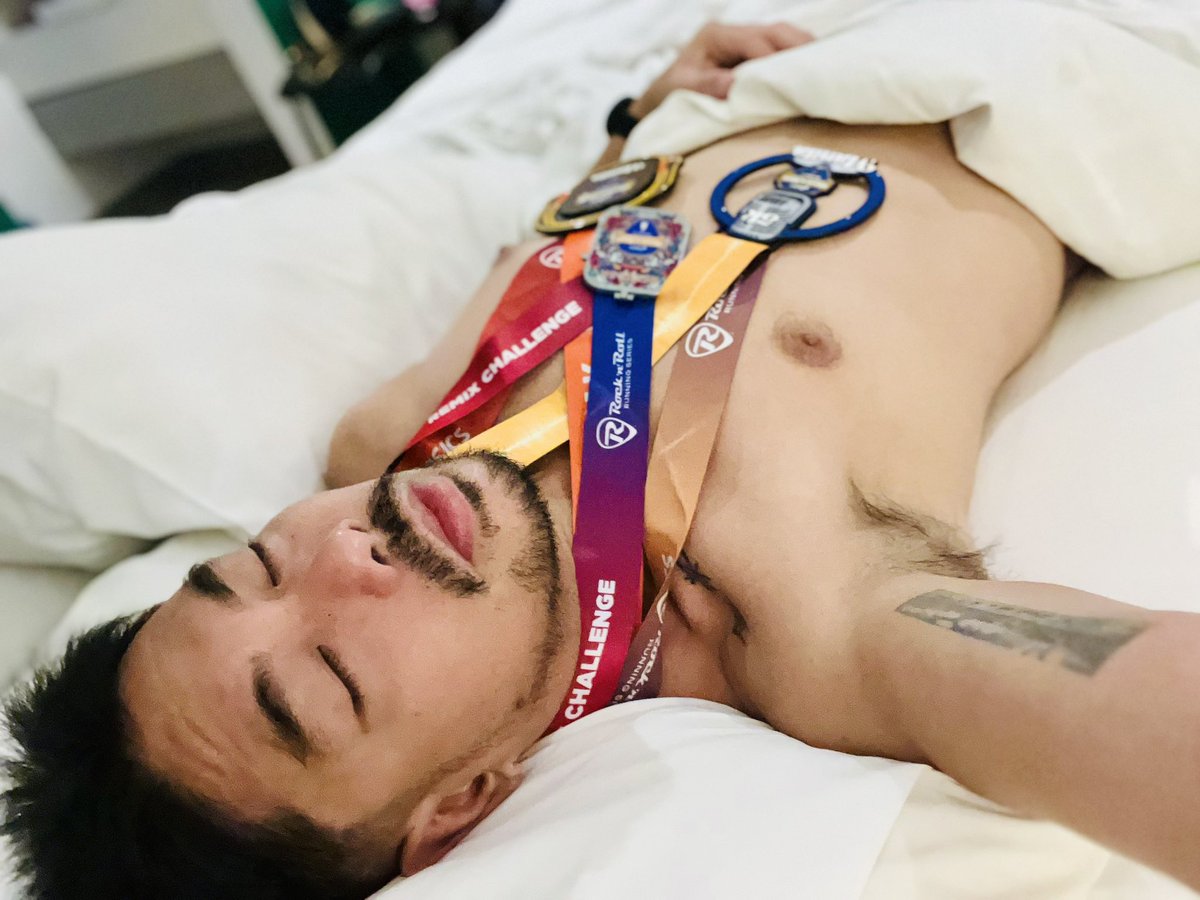 voltezVSteve's tweet photo. Post-run nap, medal style. ๐ด๐
Crushed my 21K PR today! ๐ช A minute faster than last time, and I couldn't be prouder. Now, time to recharge and dream of the next race. ๐โโ๏ธ๐ #RunnerHigh
#PR https://t.co/wLV5JGZEYM