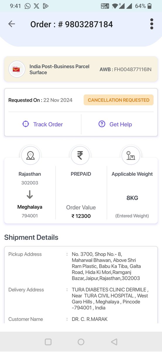 GermanShri's tweet photo. @ShiprocketCare cansil this booking and refund my money back in my account you vest my 10 days https://t.co/cBWJBTwtcw