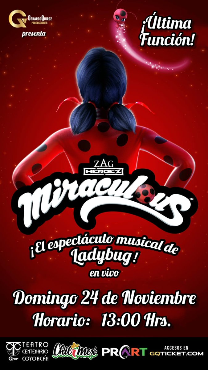 Tenemos pases dobles para que lleves mañana 24 de noviembre, a tus hijos a ver "LadyBug el Musical De Miraculous” en <a href="/tcentenarioof/">Teatro Centenario Coyoacán Oficial</a>, Productor y Dir. Gral
<a href="/gerryquiroz/">Gerardo Quiroz</a>. 13:00 Hrs. Solo comenta en este post "El Industrial presente en LadyBug el Musical” y los pases son tuyos.