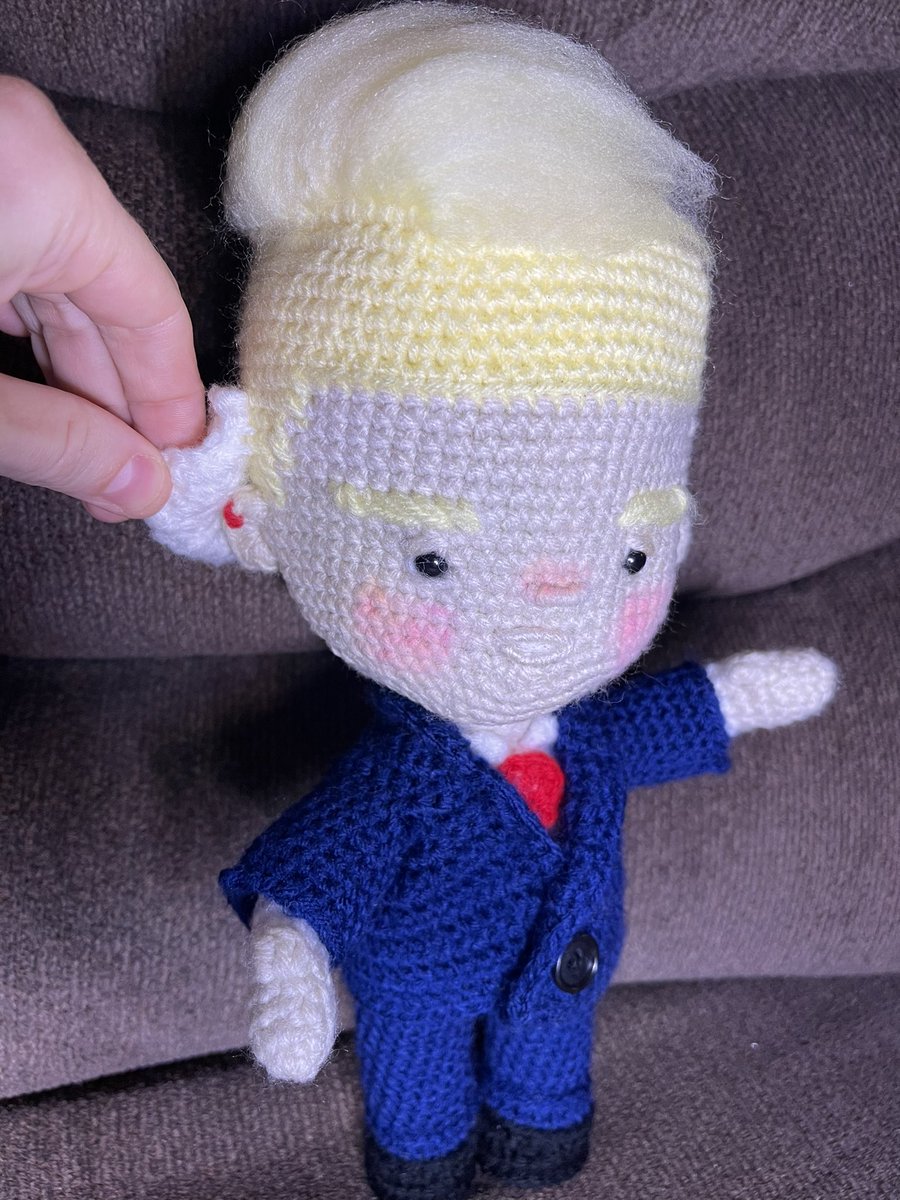 lineboy55's tweet photo. @elonmusk How do I get people to see my post!?? My wife made this doll of Donald trump and I want you to see it some how!! https://t.co/k3cvvE4ijR