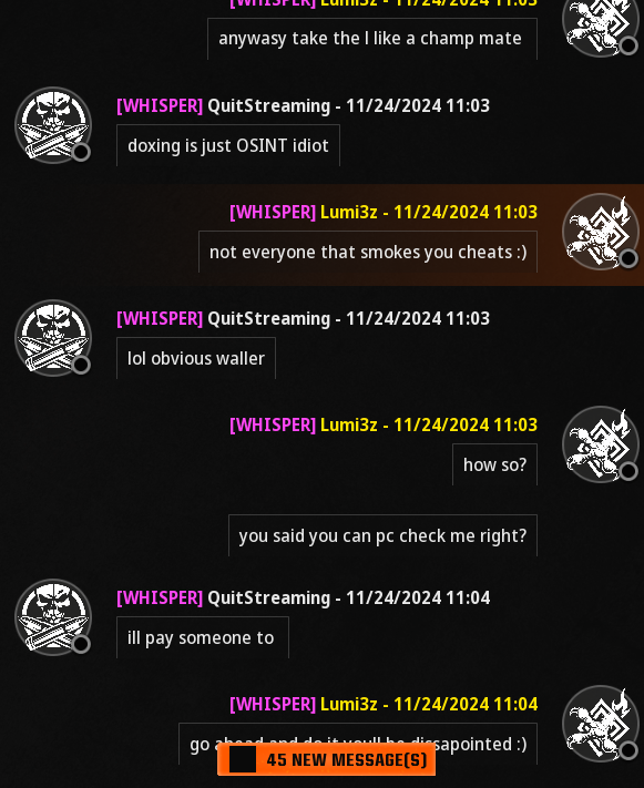 Kendrin20's tweet image. Killed this guy on #BO6 5 times then got called out for cheating/owning a cheat called Lumihook.cc 😂so this man decided to make his way to dox m in 2024... Grow up