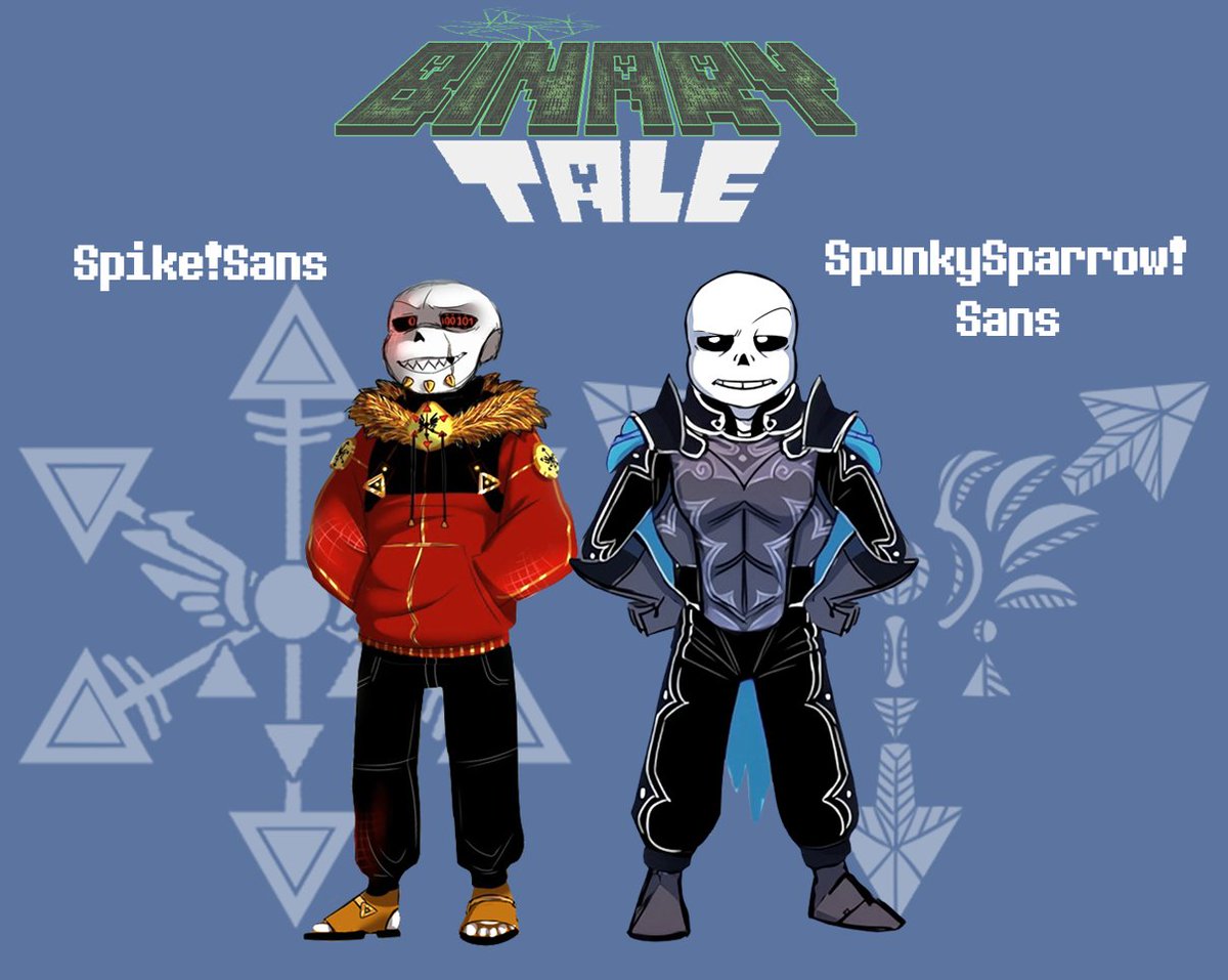Continuing the "meditation" from the post x.com/Cramera10/stat…

#SwapBiTSans aka "Sparrow"
#FellBiTSans aka "Spike"

#AggressiveMutant #Undertale #UndertaleAU #BinaryTale