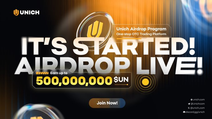 ItsukiNaoki's tweet photo. Unich's Airdrop Campaign is in full swing 🚀  

Earn up to 500,000,000 $UN (~ 50% total supply) 🔥

How to Join:
1️⃣ Visit https://t.co/UiL9mPiWt1 to register to get 50 FD Points.
2️⃣ Sign up via Google or Gmail.
3️⃣ Agree to our Terms &amp; Privacy Policy.

#Unich #AirdropCampaign https://t.co/X1g2y7fmbt