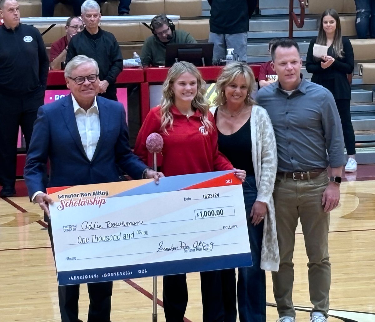 Congratulations to Addie Bowsman for receiving the Senator Ron Alting Scholarship at the IUHHC.