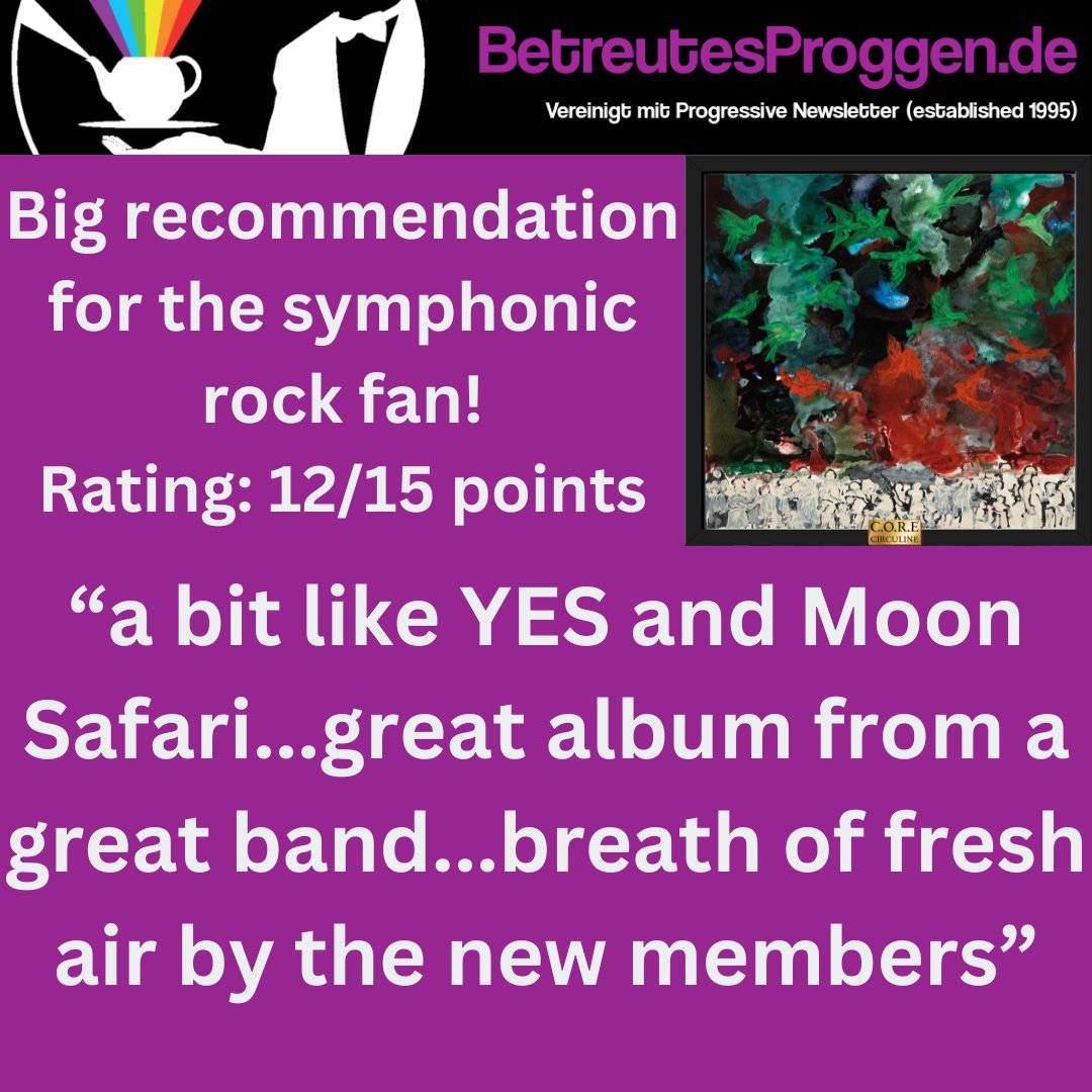 CirculineMusic's tweet photo. “C.O.R.E.” Earns “Album of the Week” from Supervised Prog (Germany) - Thank you so much, Juergen Meurer, for this wonderful review !!
~
Translated and reprinted in full on the Circuline website:  https://t.co/OmhVXrjGHh
~
Supervised Prog German website:
https://t.co/NaYW303W3U https://t.co/I5O3t8snc6