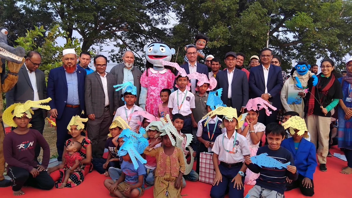 EJEMA96's tweet photo. Celebrating Gharial Conservation 3-day awareness campaign!

As part of a 3-day awareness campaign organized by IUCN in collaboration with the SUFAL Project of the Bangladesh Forest Department, the Kaktarua Puppet Theatre delivered a vibrant performance at T-Band, Rajshahi, today. https://t.co/8i4yUHrP6k